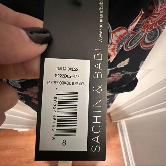 NWT sachin and Babi‎ Dalia Eastern Gouache Botanical Floral Tiered Dress Sz 8 - Picture 14 of 16